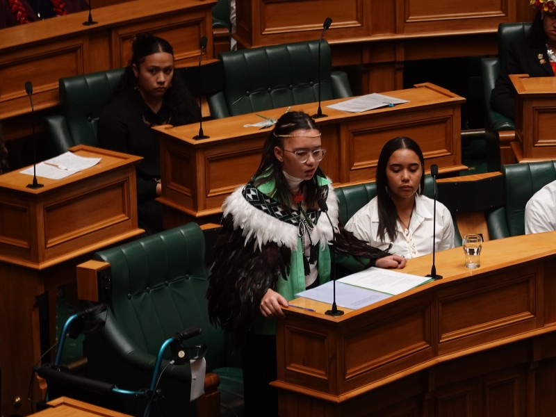 Youth MP Payton Māata Matthews-Runga delivers the first speech for General Debates.
