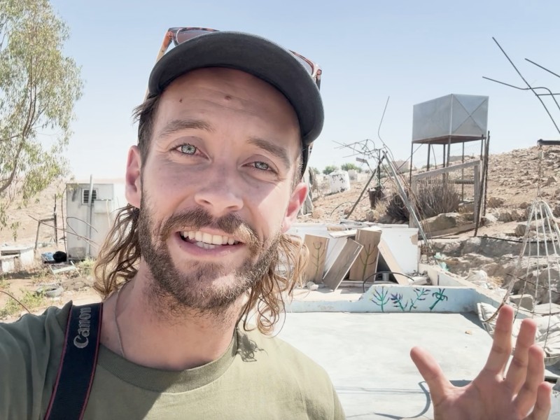 Cole Martin in his video to Prime Minister Christopher Luxon from the West Bank