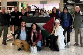 Will Alexander and Ava Mulla departing from Christchurch Airport
