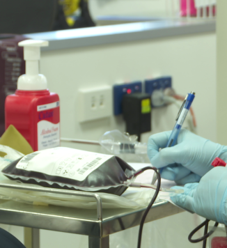 blood being labeled