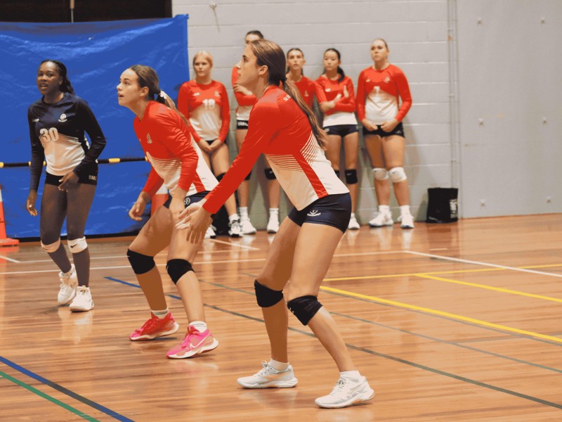 St Margs Volleyball two players back court