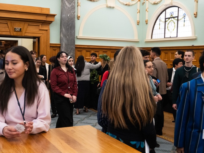 Youth MPs mingling in parliament