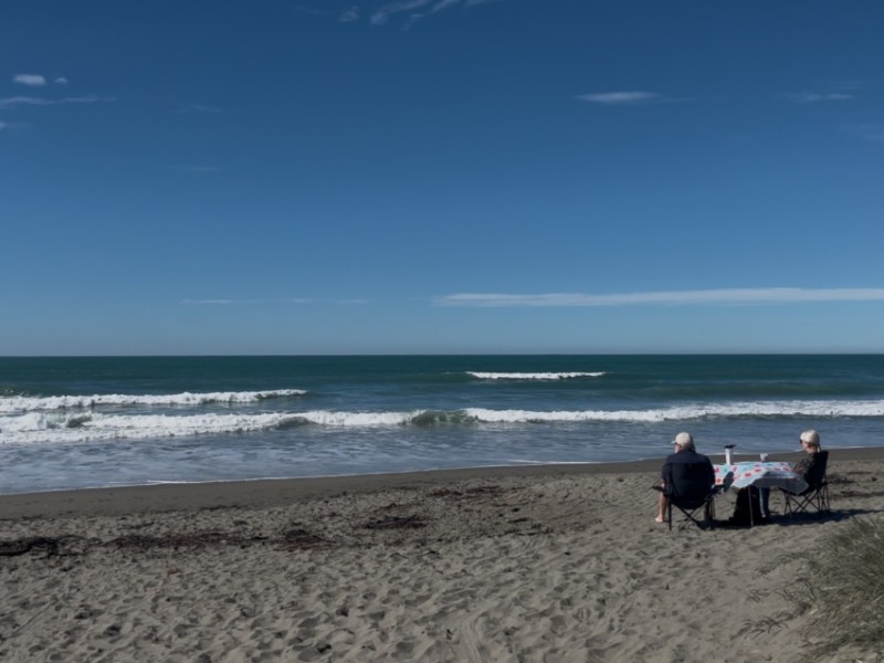 Local resident David enjoying the beach with his wife 